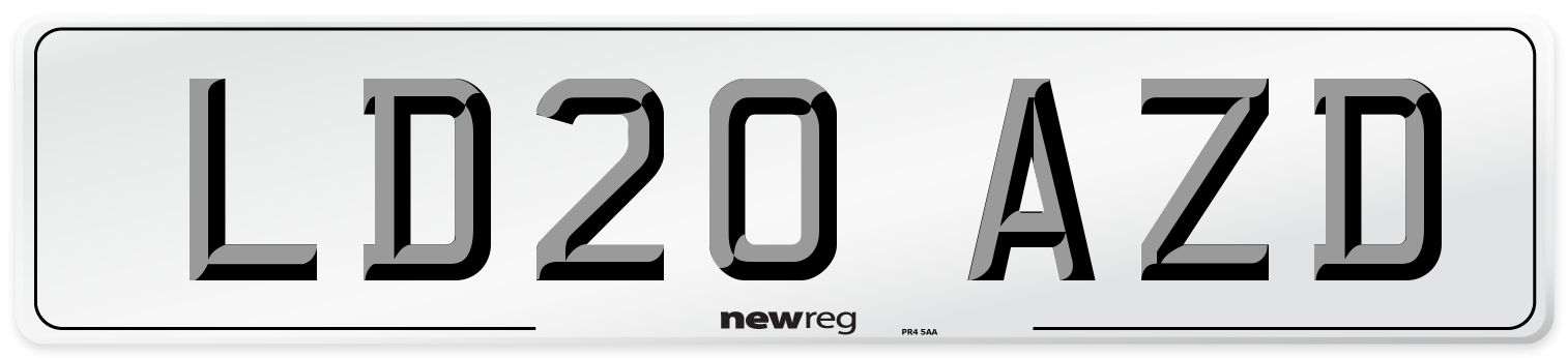 LD20 AZD Number Plate from New Reg